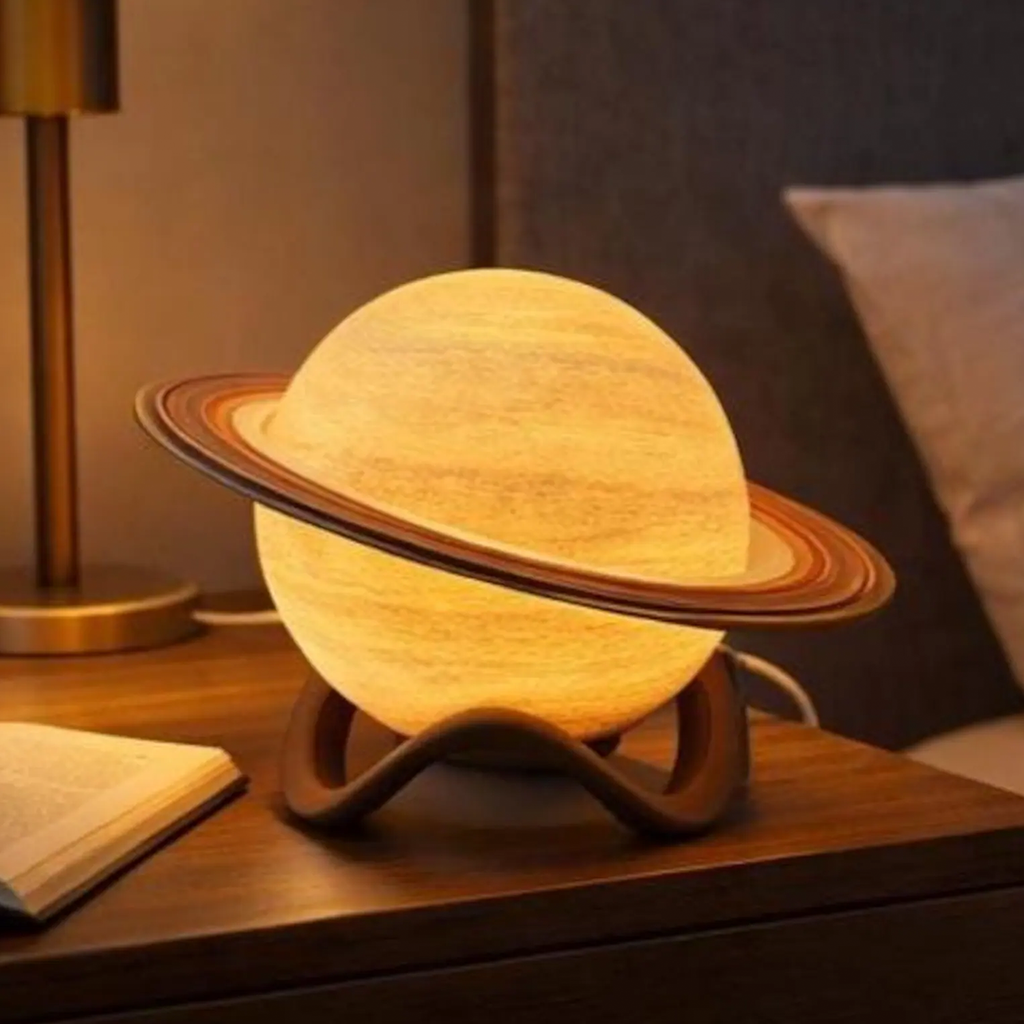 Planet Shaped Ambient Lighting Lamp, Usb Powered Saturn Decor Light With Adjustable Multi-Tone Illumination And Sculptur