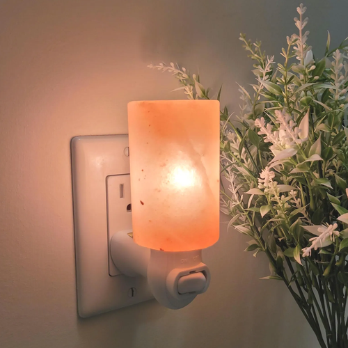 Cylindrical Crystal Plug-In Night Lamp, Rotatable Wall Socket Ambient Light With Integrated On Off Switch For Cozy Indoo